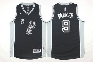 Maillot De Basket San Antonio Spurs Tony Parker 9 2015-16 Season Noir